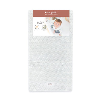 Pure Core 2-Stage Mini Crib Mattress + Hybrid Quilted Waterproof Cover