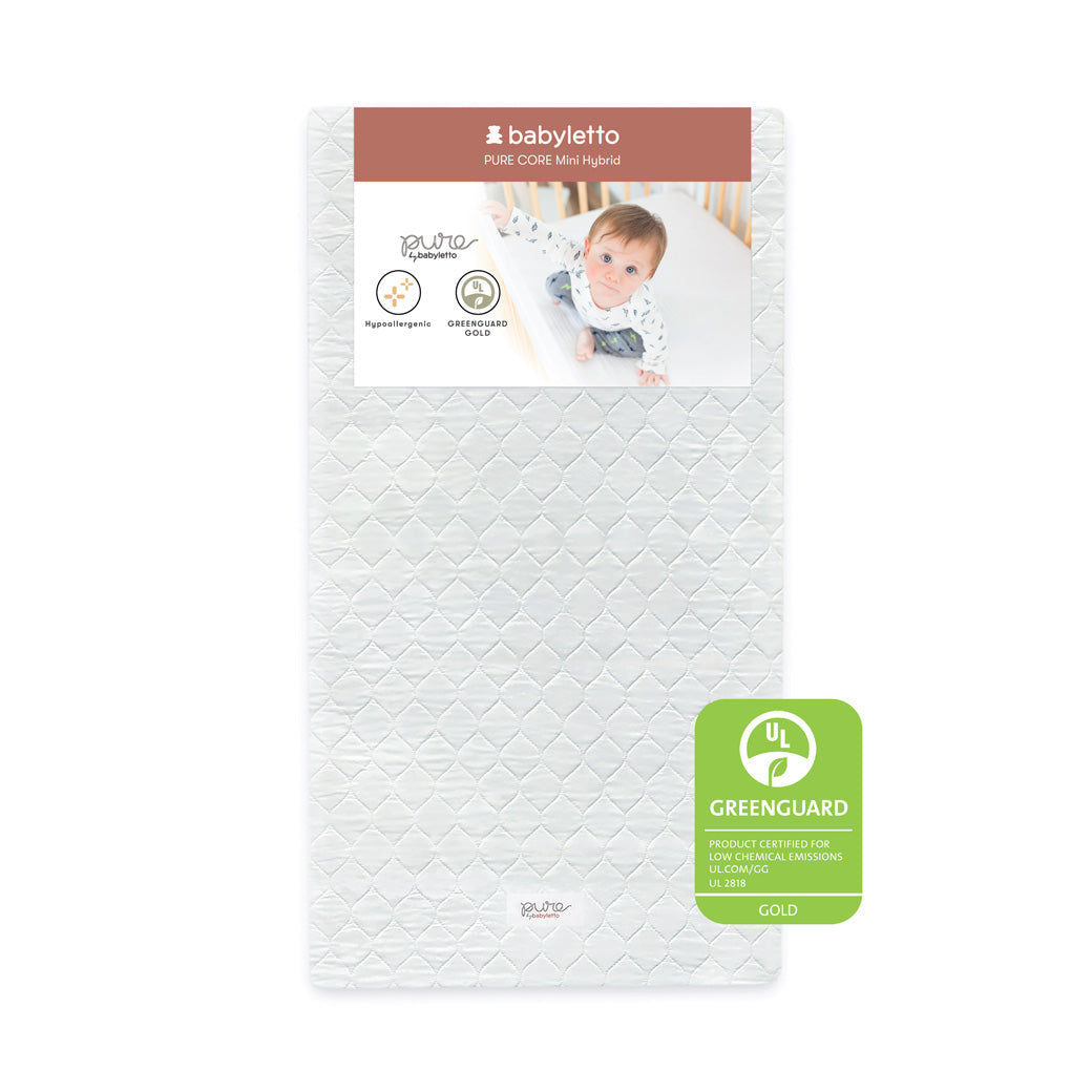 Pure Core 2-Stage Mini Crib Mattress + Hybrid Quilted Waterproof Cover