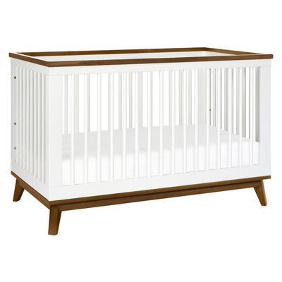 Babyletto's Scoot 3-in-1 Convertible Crib in -- Color_White/Natural Walnut