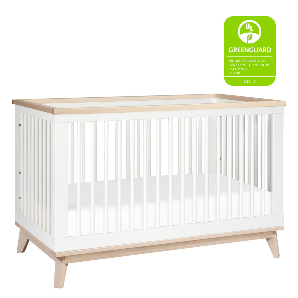 Babyletto's Scoot 3-in-1 Convertible Crib with GREENGUARD tag in -- Color_Washed Natural/White