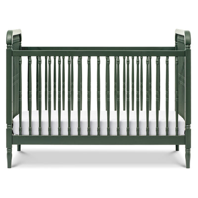 Front view of The Namesake Liberty 3-in-1 Convertible Spindle Crib in -- Color_Forest Green