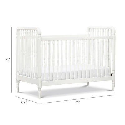 The dimensions of The Namesake Liberty 3-in-1 Convertible Spindle Crib in -- Color_Warm White