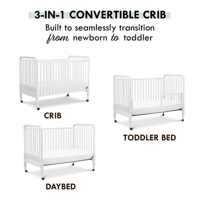 Specifications about the DaVinci’s Jenny Lind Crib in -- Color_White