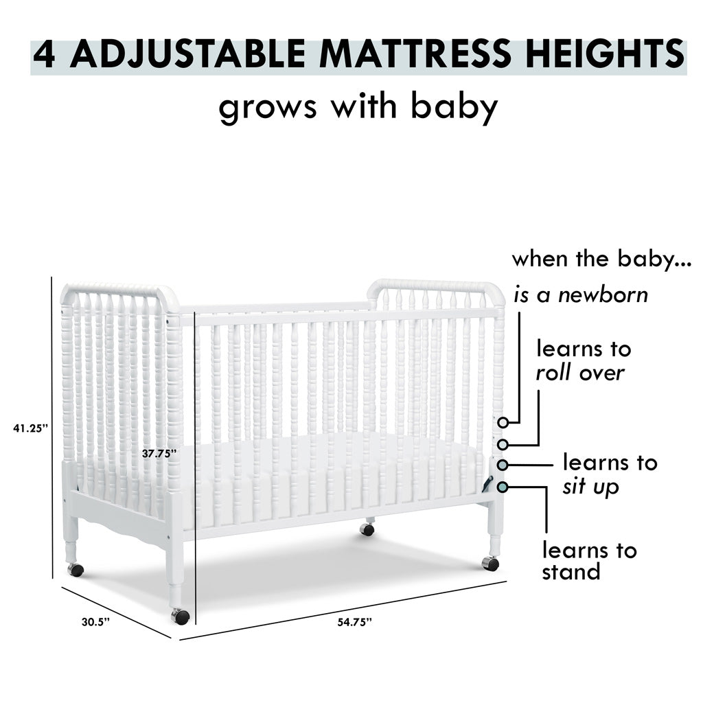 About adjustable mattress heights for the DaVinci’s Jenny Lind Crib in -- Color_White