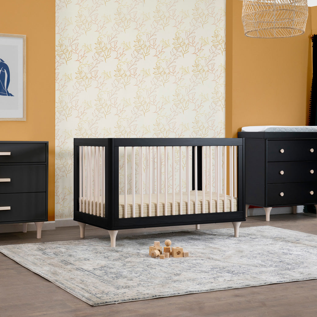 The Babyletto Lolly 3-in-1 Convertible Crib from a distance in -- Color_Black