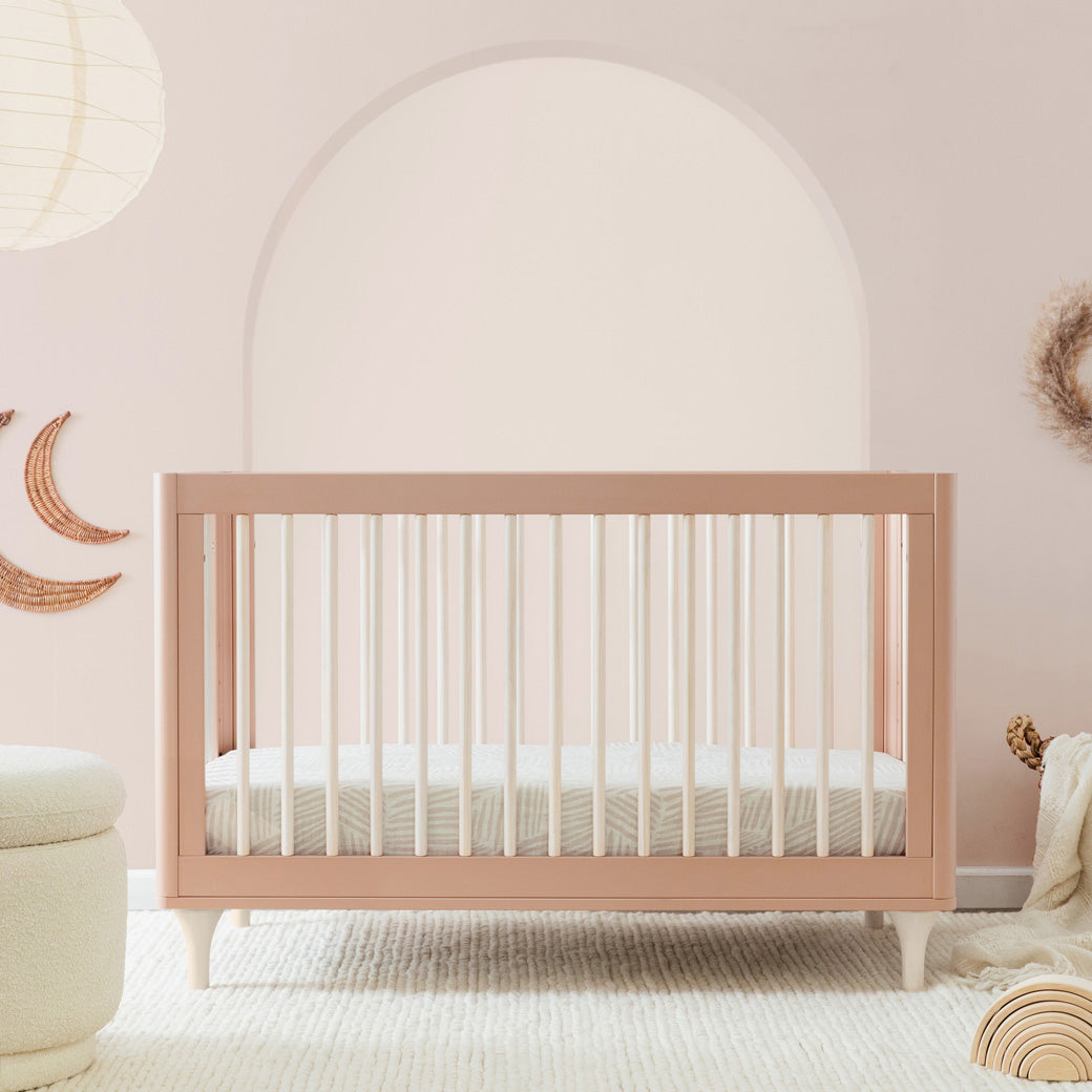 Front view of Babyletto Lolly 3-in-1 Crib in a nursery in -- Color_Canyon