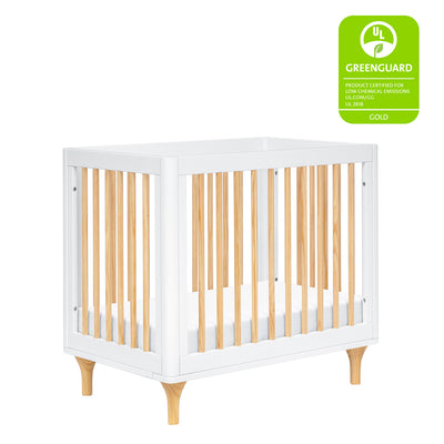 The Babyletto Lolly 4-in-1 Convertible Mini Crib with GREENGUARD tag in -- Color_White / Natural