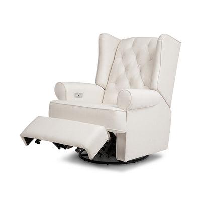 Namesake's Harbour Power Recliner with the footrest up in -- Color_Performance Cream Eco-Weave