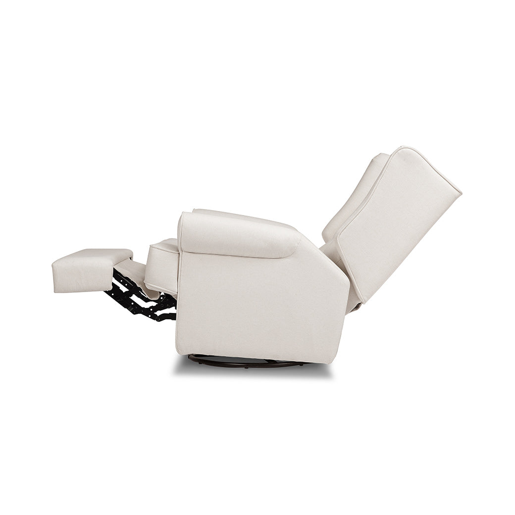 Fully reclined Namesake's Harbour Power Recliner in -- Color_Performance Cream Eco-Weave