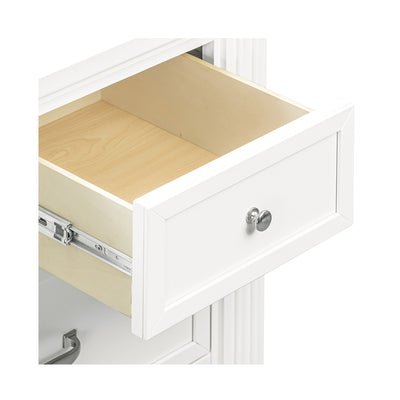 Closeup of an open drawer of Namesake's Durham 7-Drawer Assembled Dresser in -- Color_Warm White