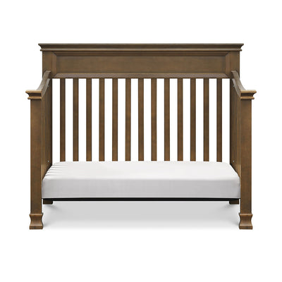 Front view of Namesake's Foothill 4-in-1 Convertible Crib as daybed in -- Color_Mocha