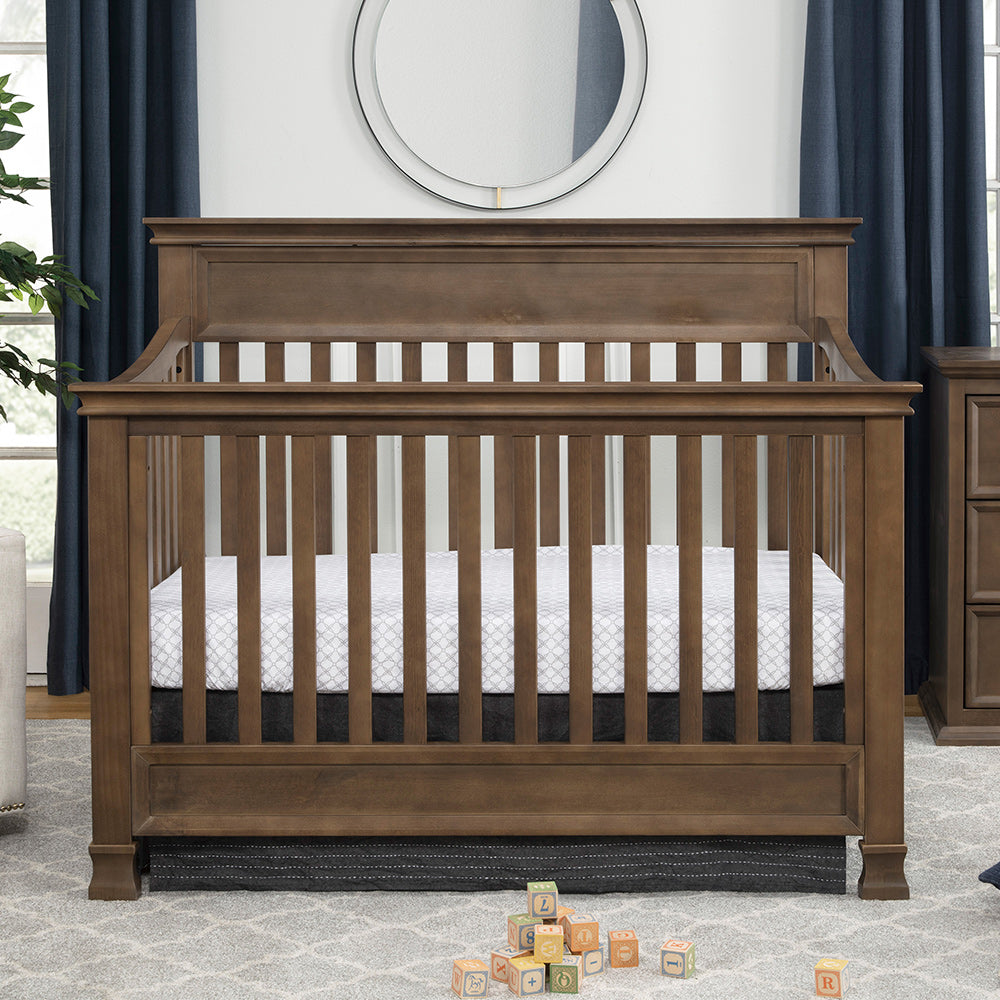 Namesake's Foothill 4-in-1 Convertible Crib under a mirror in -- Color_Mocha