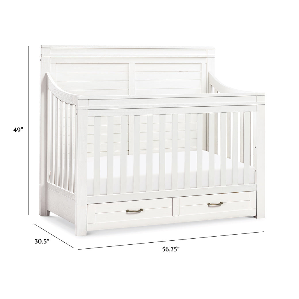 Dimensions of Namesake's Wesley Farmhouse Storage Crib in -- Color_Heirloom White