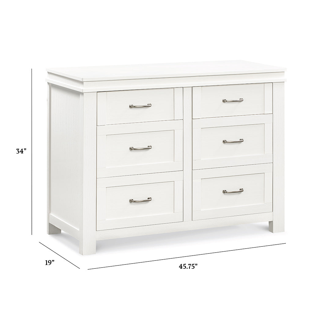 Dimensions of Namesake's Wesley Farmhouse 6-Drawer Double Dresser in -- Color_Hairloom White