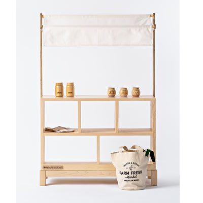 Milton & Goose Market Stand with tote bag in front in -- Color_Natural / White