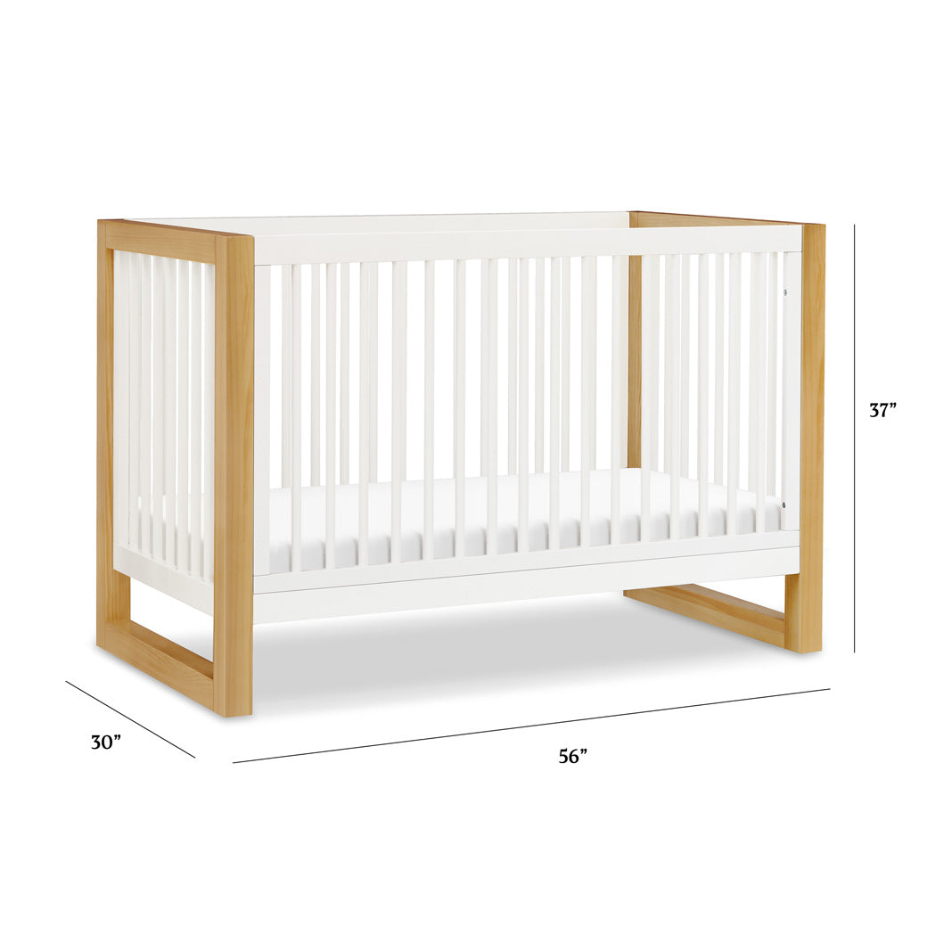 Dimensions of Namesake's Nantucket 3-in-1 Convertible Crib in -- Color_Warm White/Honey