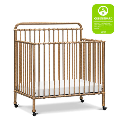 Namesake's Winston 4-in-1 Convertible Mini Crib with GREENGUARD tag in -- Color_Vintage Gold