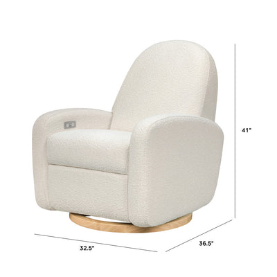 Dimensions of The Babyletto Nami Glider Recliner in -- Color_Ivory Boucle With Light Wood Base