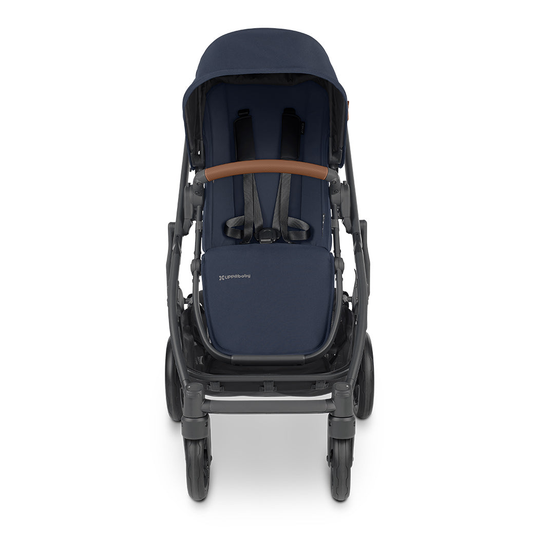 Front view of UPPAbaby CRUZ V2 Stroller in a navy color -- Color_Noa