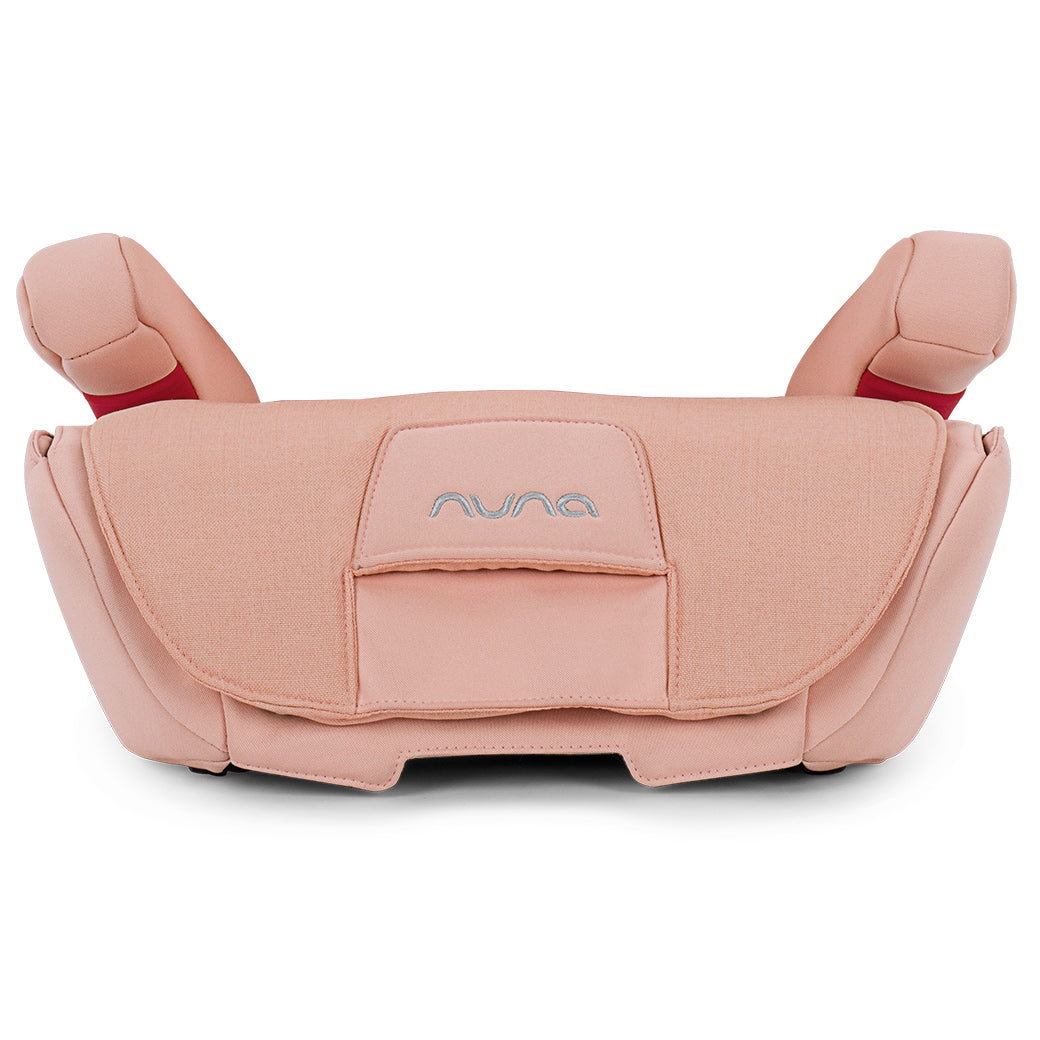 Front view of seat with Nuna logo of Nuna AACE Booster Seat in -- Color_Coral