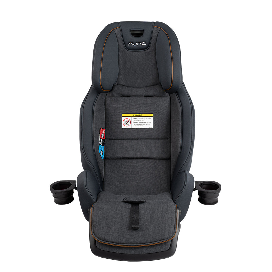Front view of Nuna EXEC Car Seat in Color_Ocean with the cupholders exposed