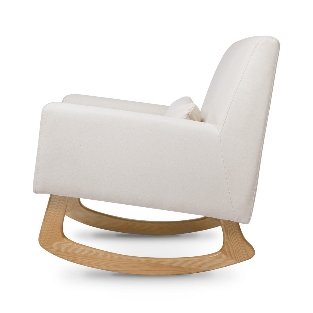 Side view of Nursery Works Sleepytime Rocker in -- Color_Performance Cream Eco-Weave with Light Legs