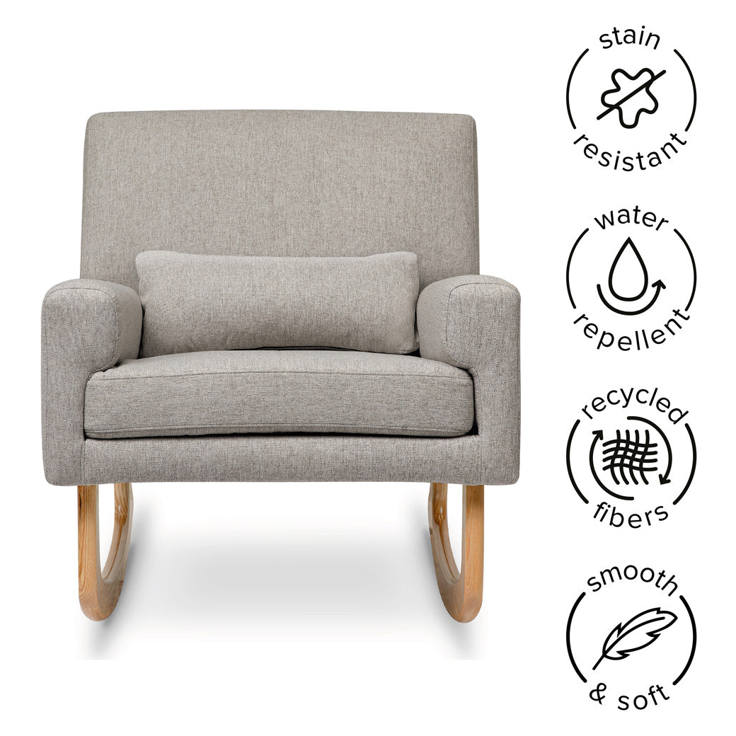 Features of Nursery Works Sleepytime Rocker in -- Color_Performance Grey Eco-Weave with Light Legs