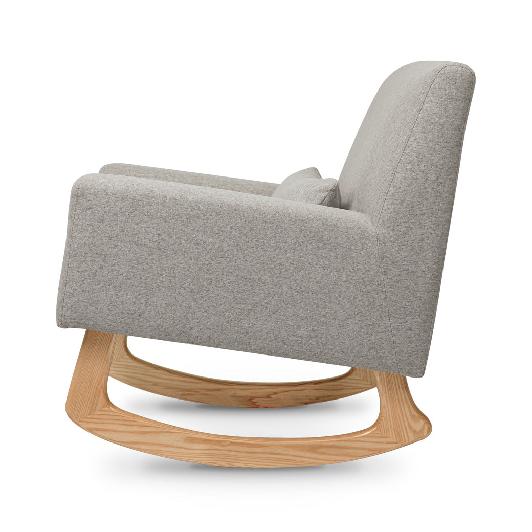 Side view of Nursery Works Sleepytime Rocker in -- Color_Performance Grey Eco-Weave with Light Legs