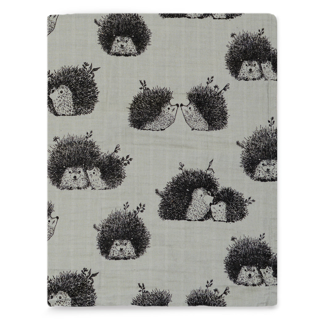 Hedgehog Muslin Swaddle Blanket