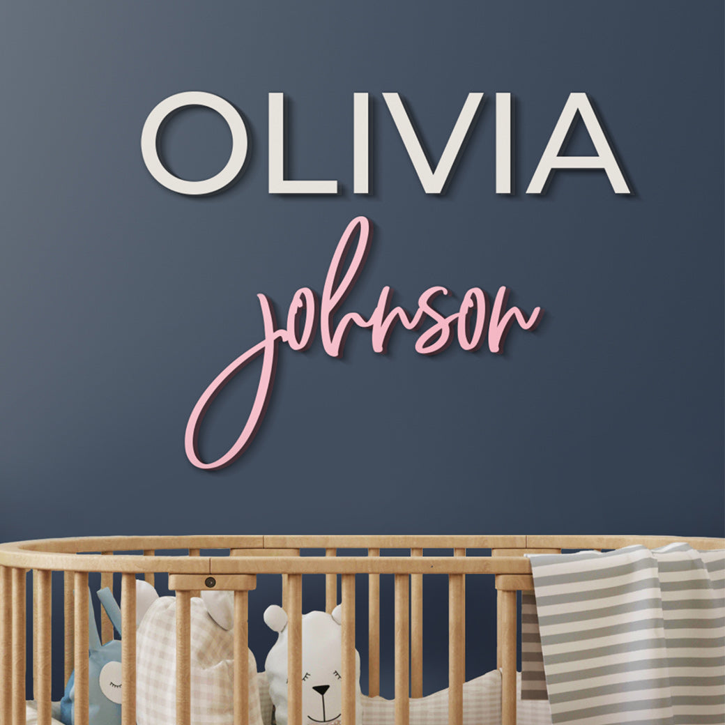 Modern Nursery First & Middle Name Sign | Modern Nursery