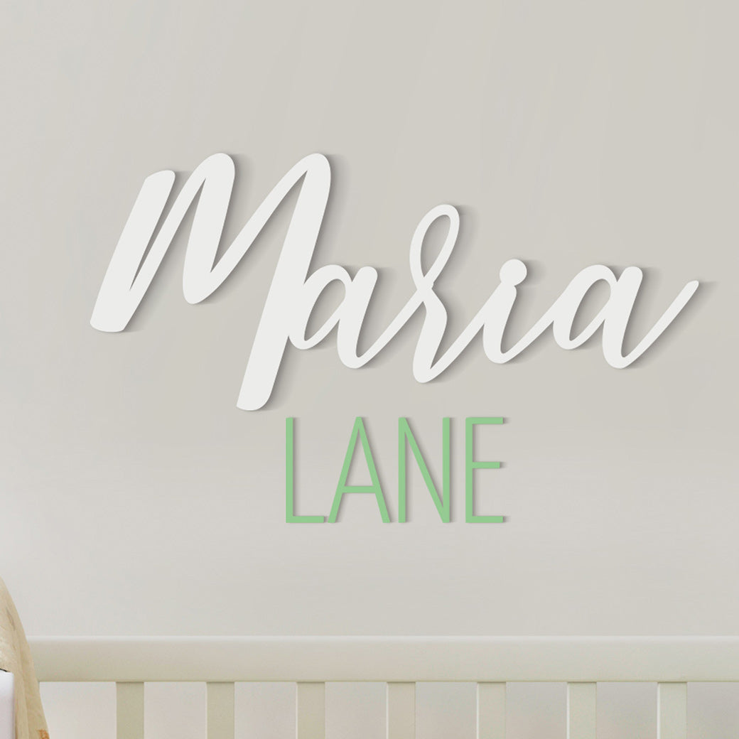 Modern Nursery First & Middle Name Sign | Modern Nursery