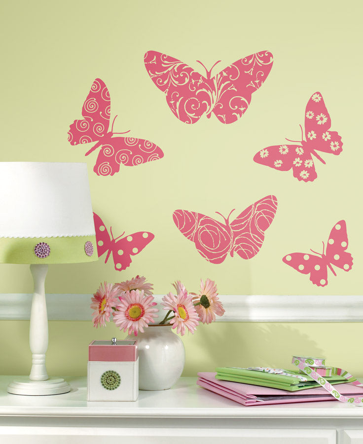 Flocked Butterfly Peel & Stick Wall Decals