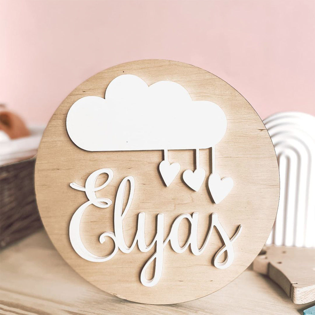 Modern Nursery Round Nursery Name Sign | Modern Nursery