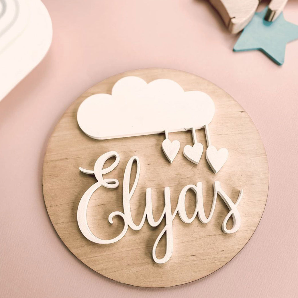 Round Nursery Name Sign
