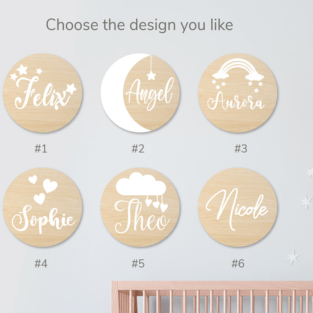 Round Nursery Name Sign