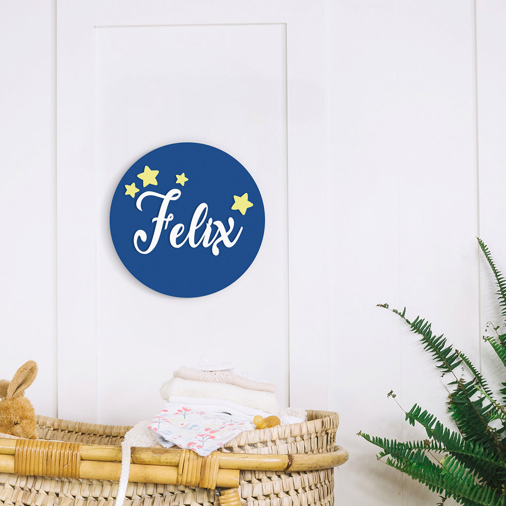 Round Nursery Name Sign