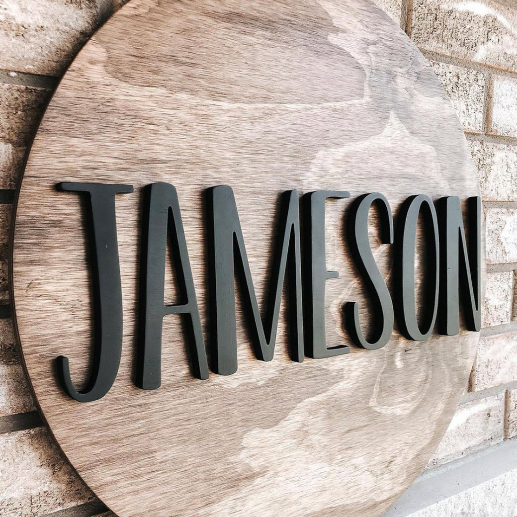 Modern Nursery Round Nursery Name Sign | Modern Nursery™