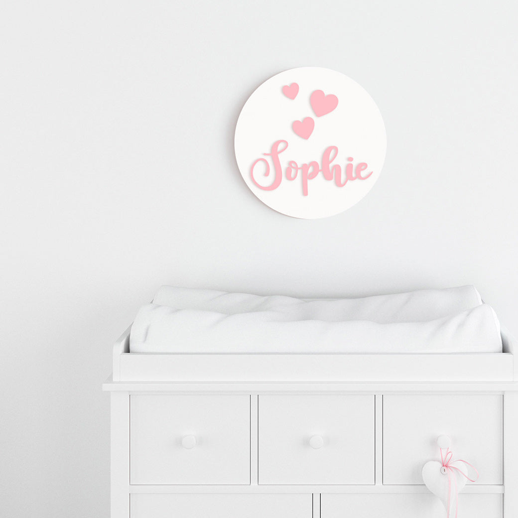 Round Nursery Name Sign