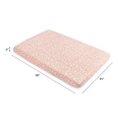 Dimensions for Babyletto's Mini Crib Sheet in -- Color_Daisy