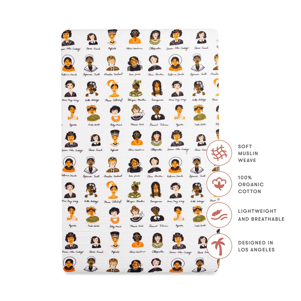 Specifications of the Babyletto's Mini Crib Sheet in -- Color_Women In History