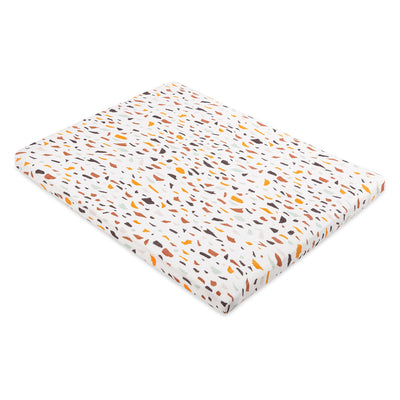 Babyletto's All-Stages Midi Crib Sheet In GOTS Certified Organic Muslin Cotton in -- Color_Terrazzo