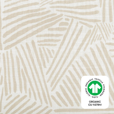 The Babyletto's Crib Sheet in GOTS Certified Organic Muslin Cotton with ORGANIC tag in -- Color_Oat Stripe