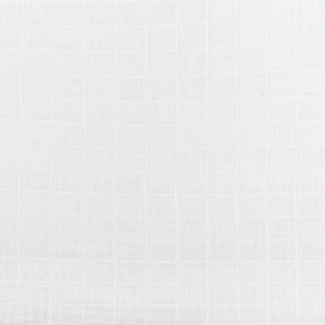 Closeup of pattern of Babyletto's All-Stages Midi Crib Sheet In GOTS Certified Organic Muslin Cotton in -- Color_White