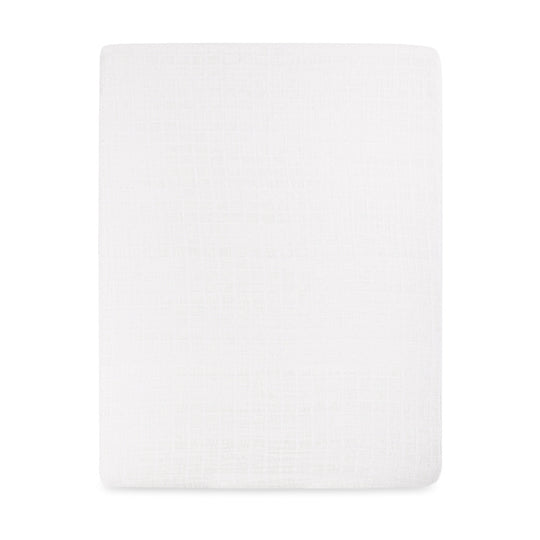 Front view of Babyletto's All-Stages Midi Crib Sheet In GOTS Certified Organic Muslin Cotton in -- Color_White