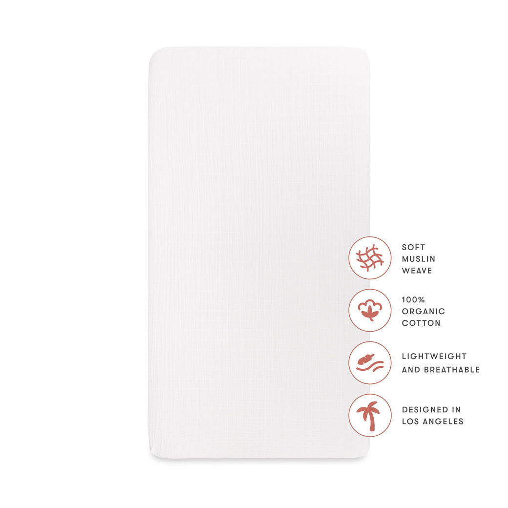 Specifications of the Babyletto's Mini Crib Sheet in -- Color_White