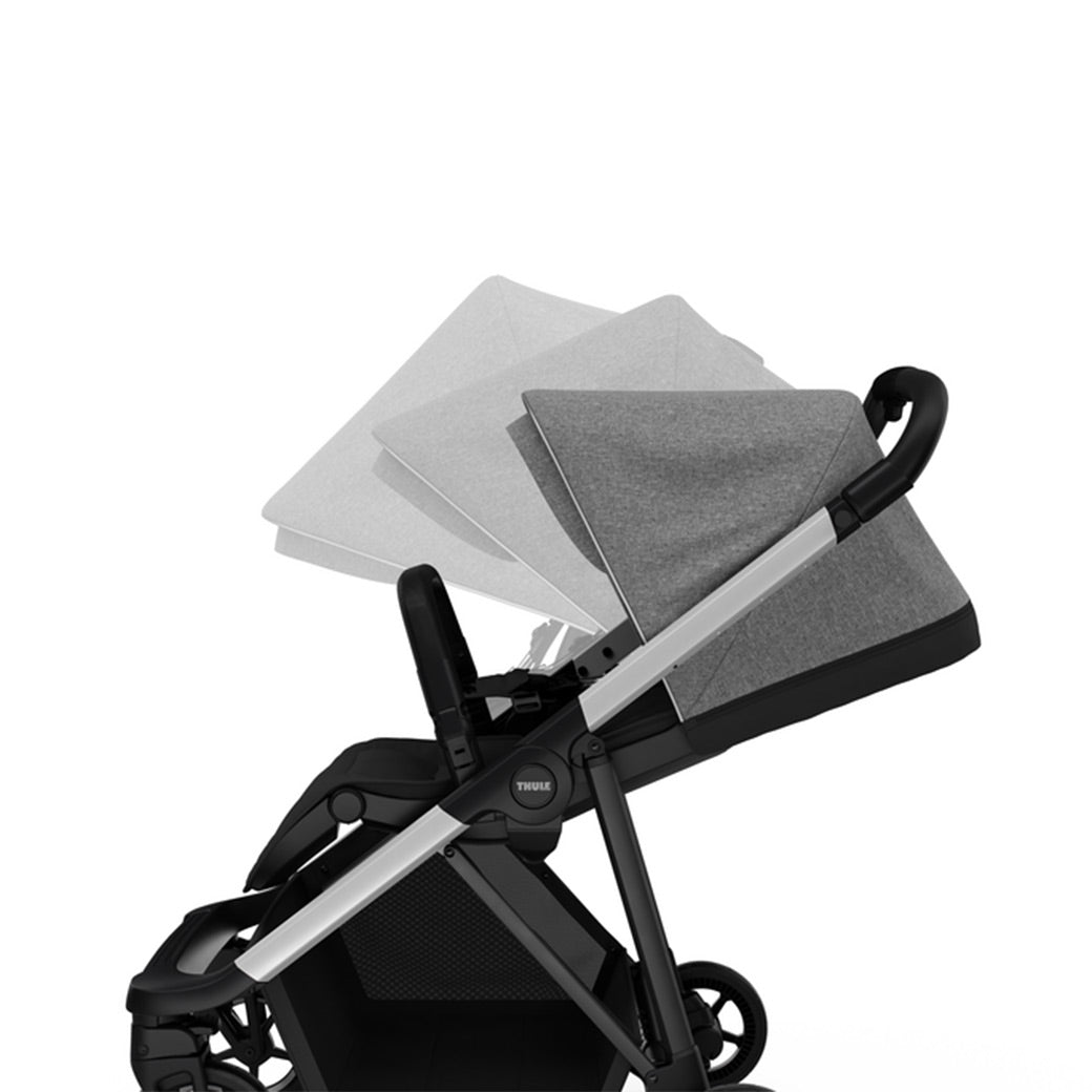 Extendable canopy of the Thule Shine Stroller in -- Color_Grey Melange
