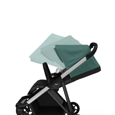 Extendable canopy of the Thule Shine Stroller in -- Color_Mallard Green