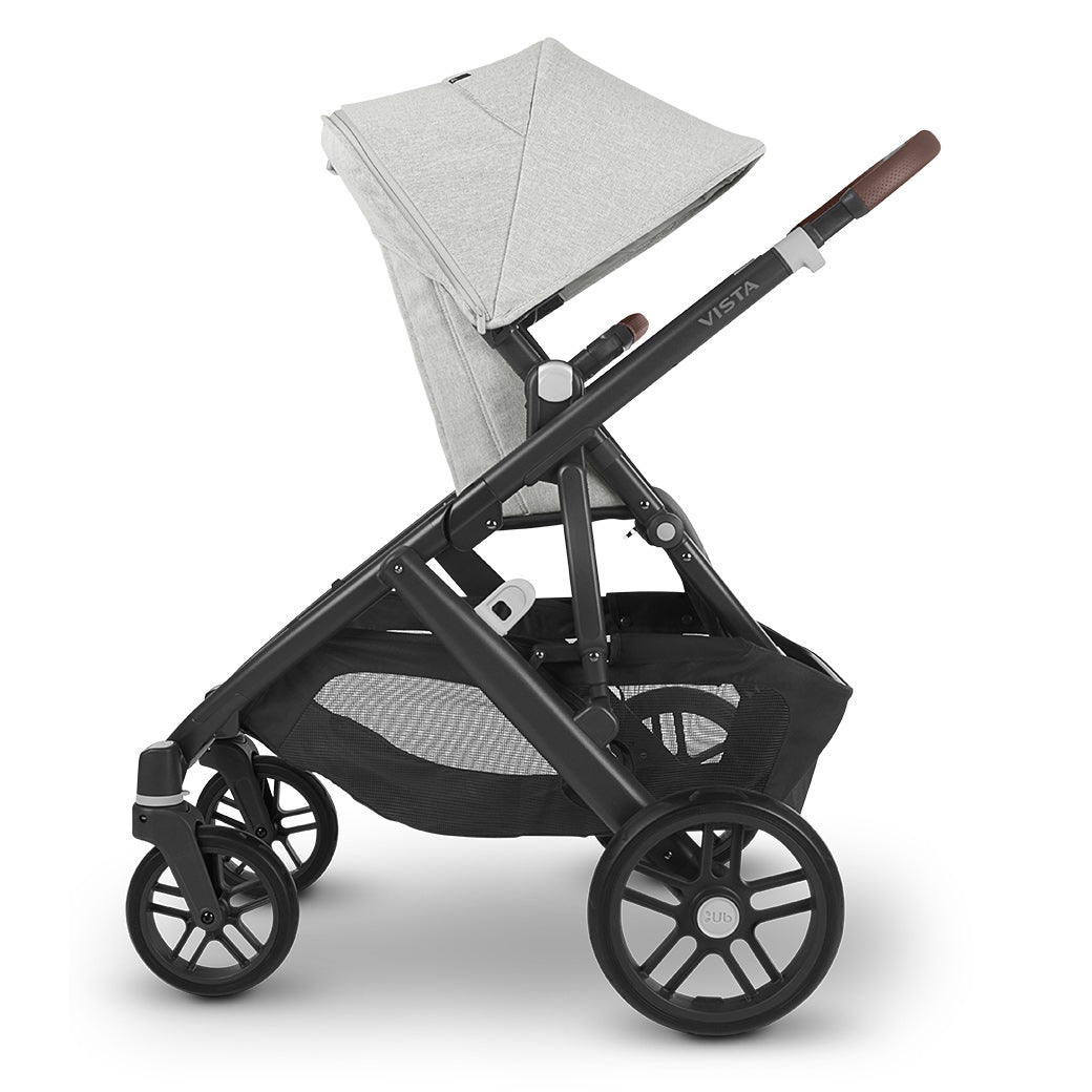 Rear-facing configuration of the stroller seat on the UPPAbaby Vista v2 stroller in  -- Color_Anthony