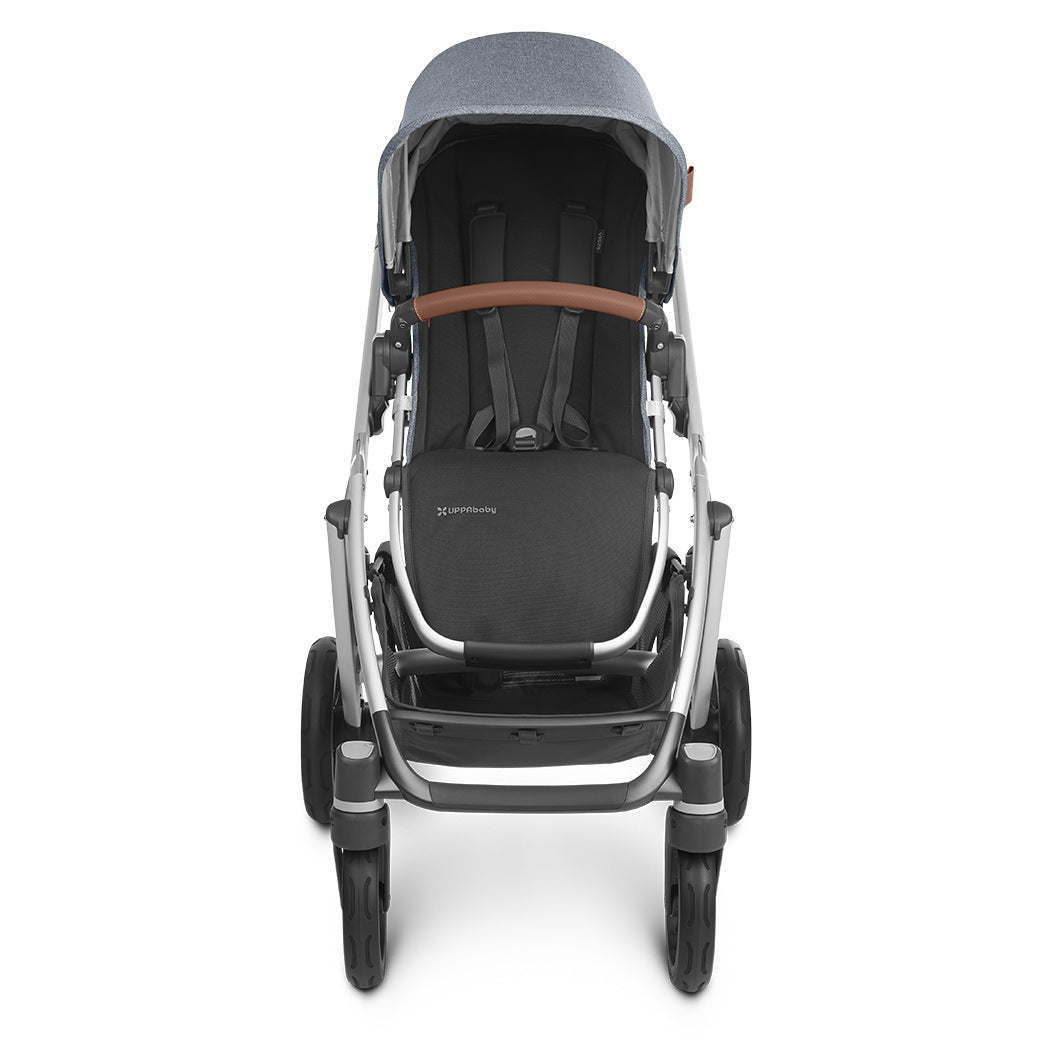 Front view looking into UPPAbaby Vista v2 stroller in -- Color_Gregory