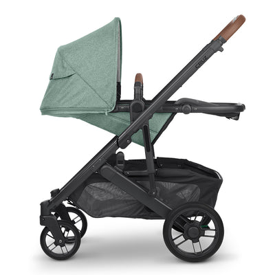 Side view of reversed UPPAbaby CRUZ V2 Stroller fully reclined in -- Color_Gwen